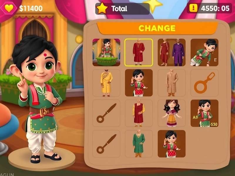 Sari Parade With Tom character customization options