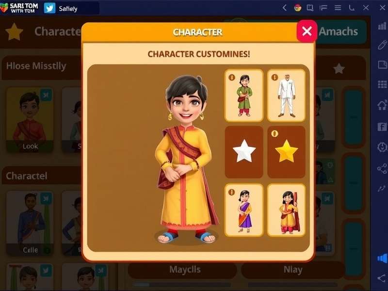 Sari Parade With Tom gameplay screenshot showing character customization